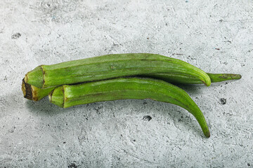 Raw organic natural okra vegetable