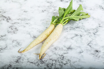 Raw ripe organic Daikon root