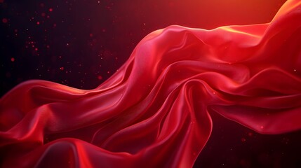 Obraz premium Majestic Crimson Banner Waving with Glowing Highlights,Symbolizing Triumph and Success