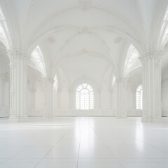 Fototapeta premium White interior architecture flooring spirituality.