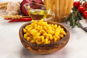 Italian cuisine - dry cellentani pasta
