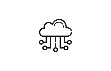 Cloud computing flat icon vector image,
Information Technology icon isolated on white background
