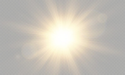 Vector transparent sunlight with special lens flare effect. png	
