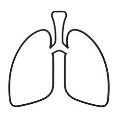 Lung vector silhouette icon art illustration.