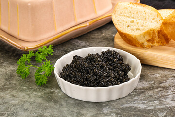 Luxury delicous strugeon black caviar