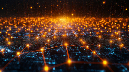 Fototapeta premium A three-dimensional structure of connected devices representing the internet of things,