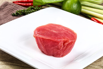 Raw fresh Tuna fush steak