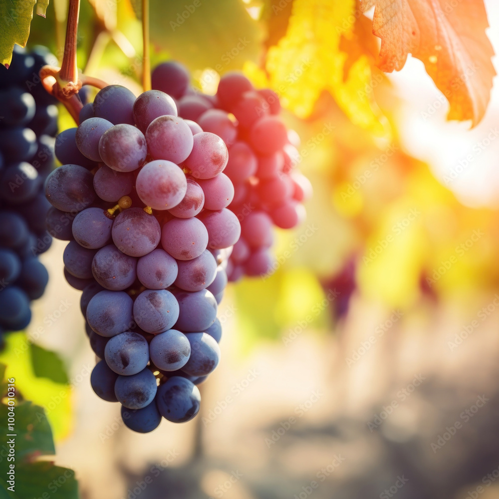 Canvas Prints close up photo of grapes in a vineyard.