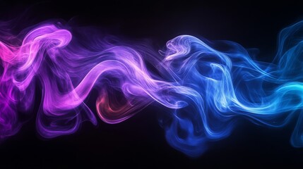 Fototapeta premium Colorful swirling smoke on a dark background