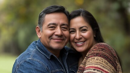 Fototapeta premium A man and woman are smiling at the camera