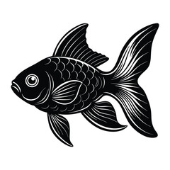 Goldfish silhouette vector