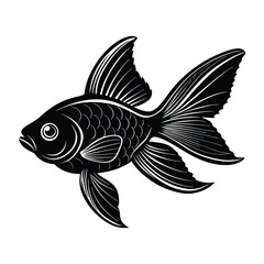 Goldfish silhouette vector