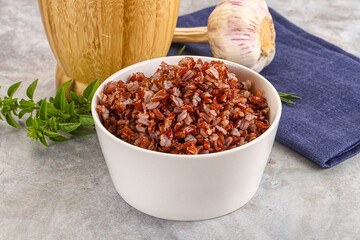 Red steamed rubine rice garnish