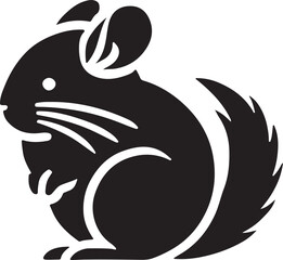 Chinchilla Vector Silhouette, Chinchilla Illustration, Chinchilla Art Hand Drawn Line Art