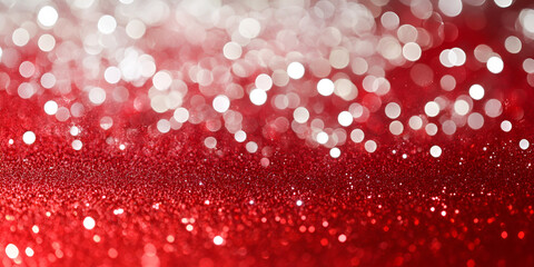Red Glitter Bokeh for Festive Background