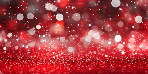 Red Glitter Bokeh for Festive Background
