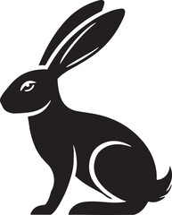 Obraz premium Jackrabbit Vector Silhouette, Jackrabbit Illustration, Jackrabbit Art Hand Drawn Line Art, Illustration of a Rabbit 
