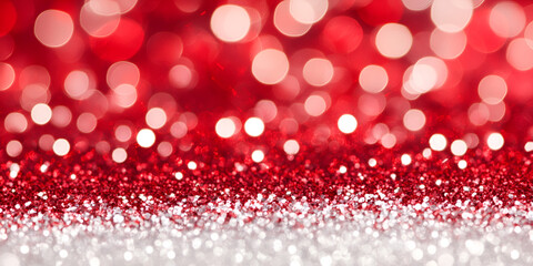 Red Glitter Bokeh for Festive Background
