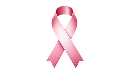Pink Ribbon on White Background in Vector Style