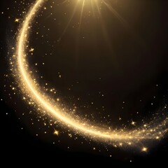 Obraz premium Golden glitter particles illuminated by sunlight