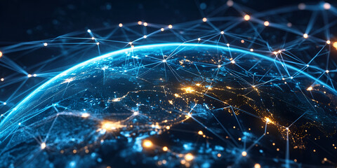 Network of Glowing Connections Over Earth from Space