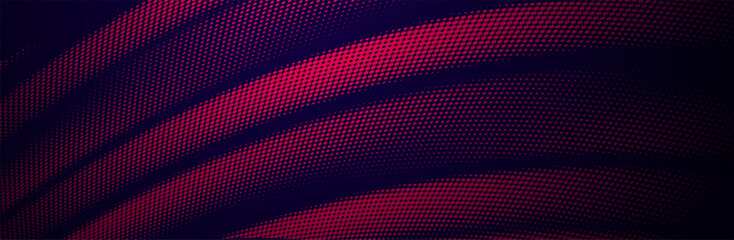 Naklejka premium Blue and red wave halftone dots abstract vector background