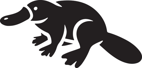 Platypus Vector Silhouette , Platypus Illustration ,Platypus Art Hand Drawn Line Art.