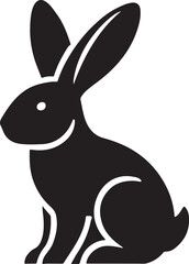 Obraz premium Rabbit Vector Silhouette, Rabbit Illustration, Rabbit Art Hand Drawn Line Art ,Rabbit and Carrot