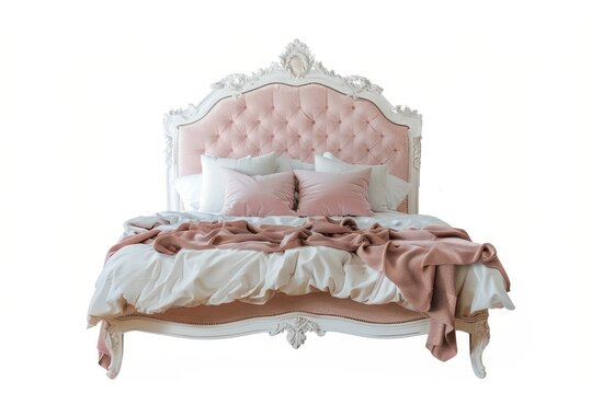 recommend clip art: Elegant pink tufted bed