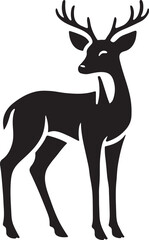 Whitetailed Deer Vector Silhouette, Whitetailed Deer Illustration, Whitetailed Deer Art Hand Drawn Line Art, silhouette of a deer