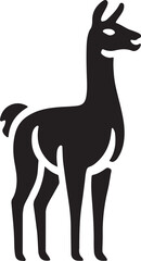 Silhouette of a deer, Vicuna Vector Silhouette, Vicuna Illustration, Vicuna Drawing Art Hand Drawn Line Art.