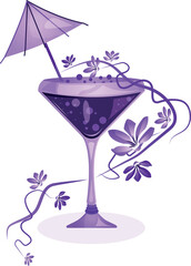 Cocktail drink for bar, vector illustration.