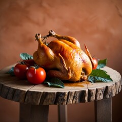 roasted chicken on a table