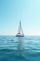 Naklejka premium sailing boat on the sea