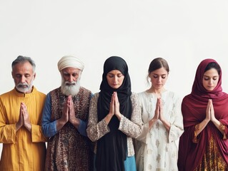 People of different religions praying together, representing unity and solidarity in diversity