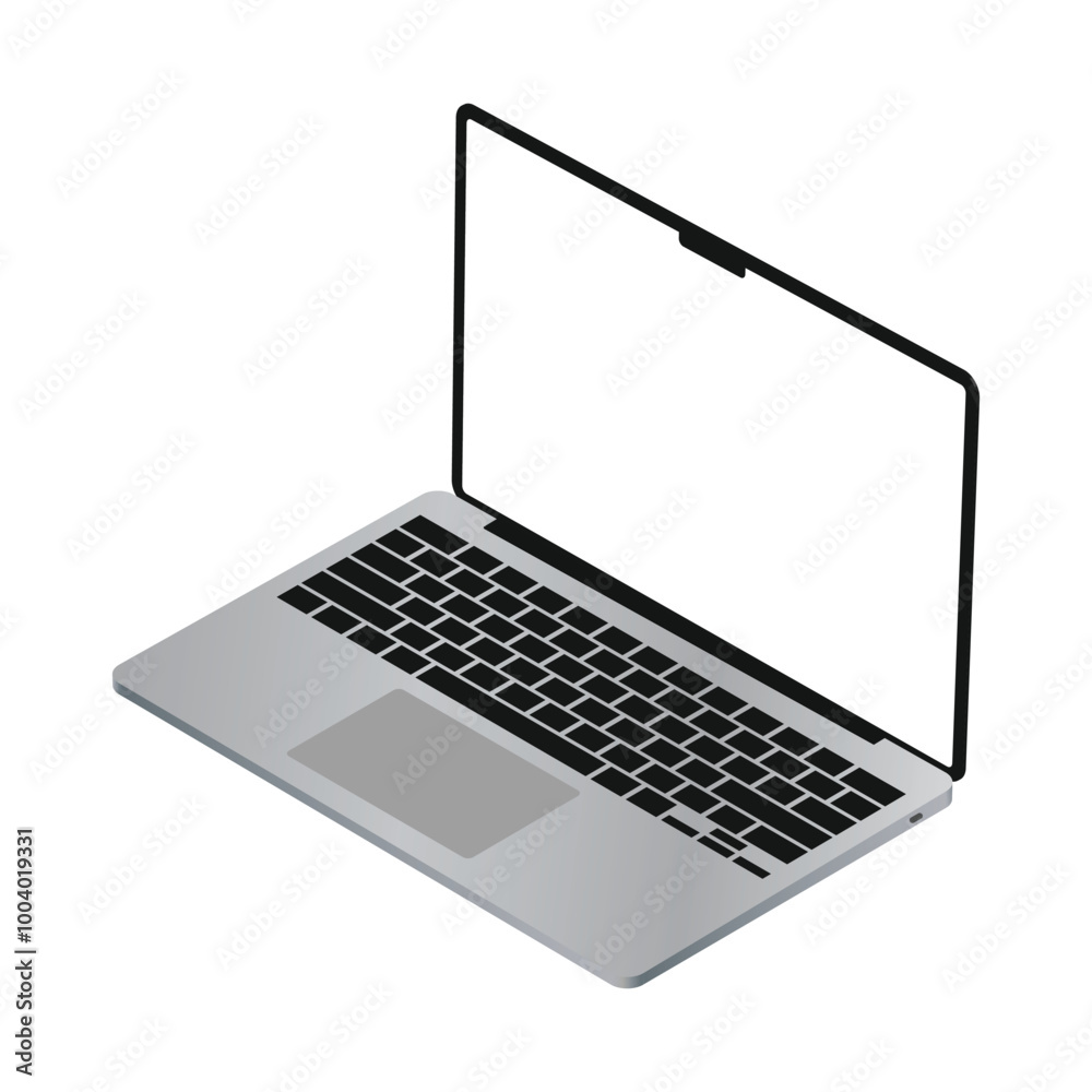 Aufkleber laptop computer with blank screen. notebook mockup with empty display for ui, app, website, demo, pr