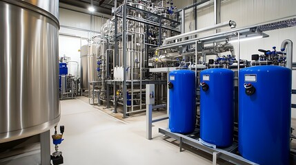 A large-scale water treatment plant providing clean water using eco-friendly processes.
