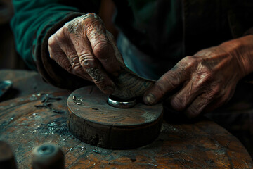 Professional jeweller working with gemstones on table closeup image generative ai