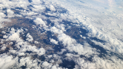 Naklejka premium Cloudscape on Taurus Mountains viewed from an airplane in a september day