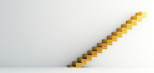 Obraz premium Staircase leading upwards, white isolated background.