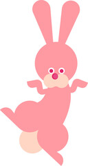 可愛くこちらを見て飛び跳ねているうさぎのアイコン