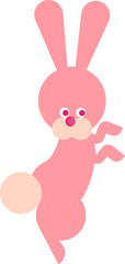 可愛くこちらを見て飛び跳ねているうさぎのアイコン