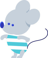可愛くポーズを取るネズミのアイコン