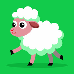 Cute cartoon sheep vector illustration. stock illustration