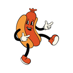 A hot dog cartoon