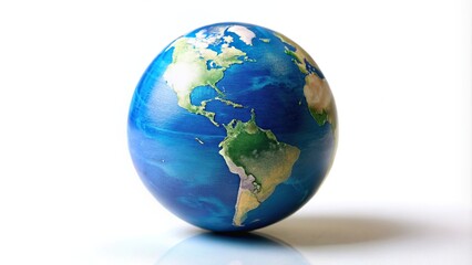 Fototapeta premium Wide-angle globe earth egg easter world planet ball decoration global isolated sphere holiday celebration blue