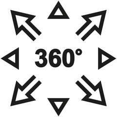 Fototapeta premium 360 Icon, Rotate 360 Degrees. Vector Icon