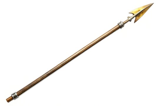 Wide-Angle medieval spear isolated on white background
