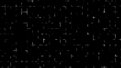Square distorted grid black paper 4k video background, flickered effect white checkered paper sheet texture motion animation. Notebook page, memo, diary sheet template backdrop video
