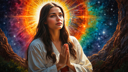 A spiritually awakened person in harmony with the universe